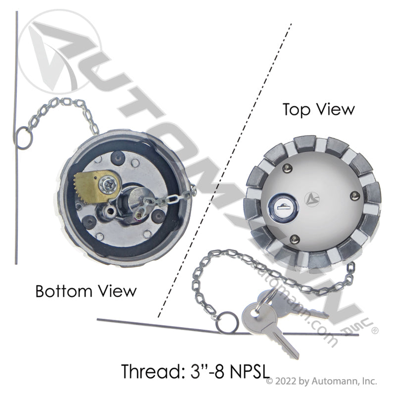 572.1010 - Fuel Cap Vented Locking 3in-8 NPSL (12B)