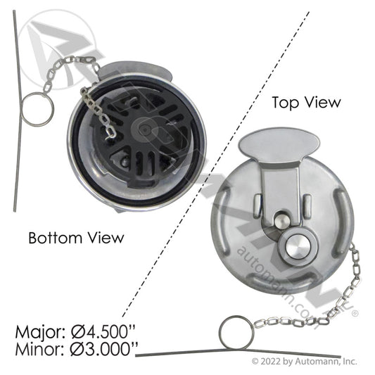 572.1014 - Fuel Cap Vented Peterbilt (FRONT)