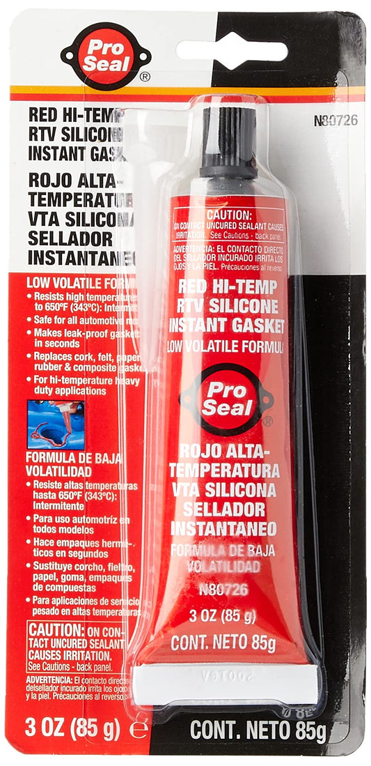 Silicone RTV Gasket Makers PRO SEAL RED HI-TEMP 3oz 80726 PROSEAL Sensor Safe