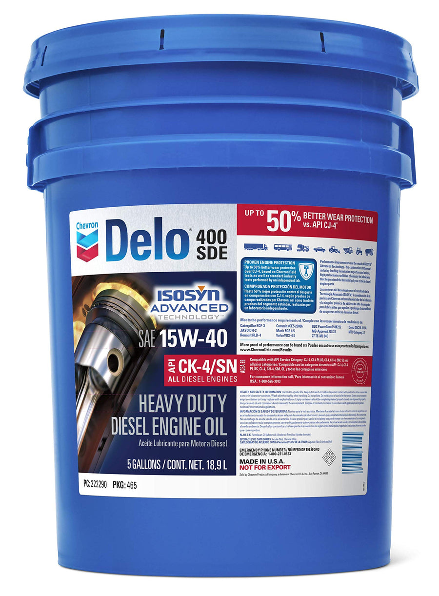 MOTOR OIL CHEVRON DELO 400 15W40 CK4 5GAL (12A)