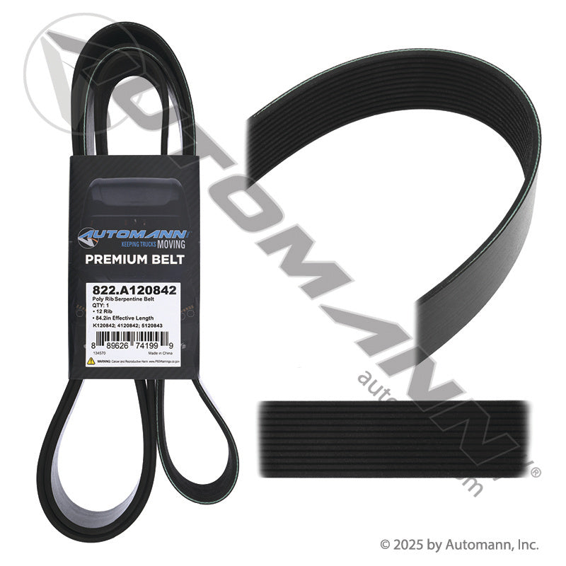 822.A120842 Poly Rib Serpentine Belt (T4)