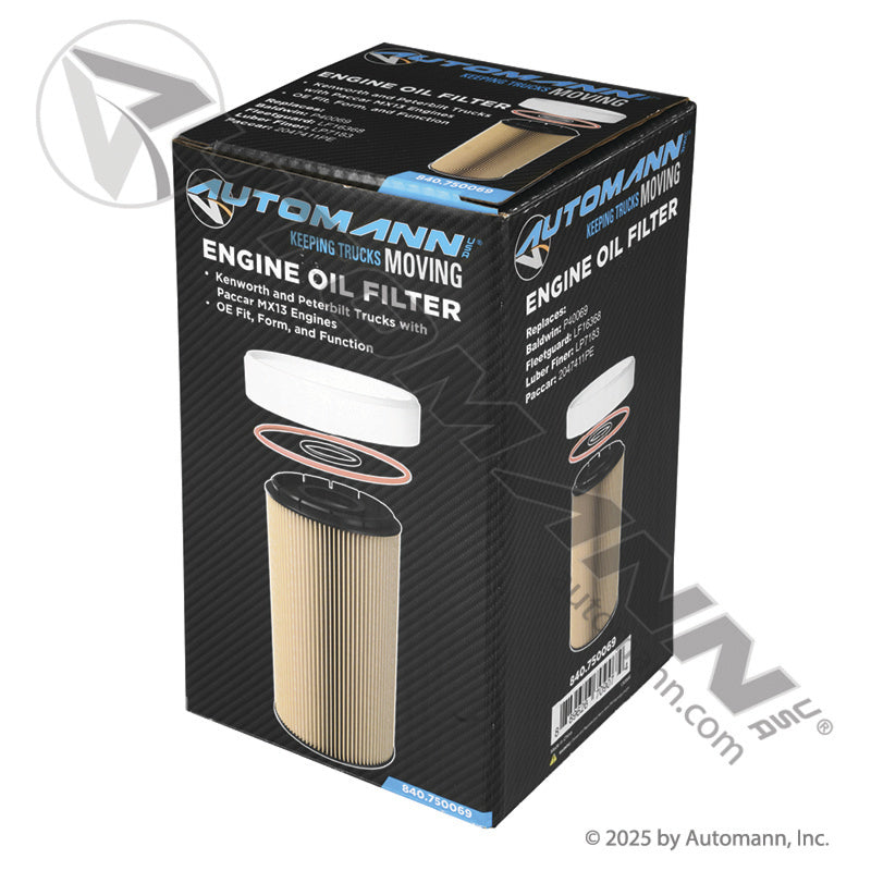 840.750069 - Engine Oil Filter Paccar MX13 EPA17 / 21 (2025 PETERBILT 579 MAINTENANCE)