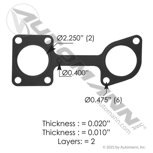 840.UM23983G - Exhaust Manifold Gasket Detroit Diesel (T2)