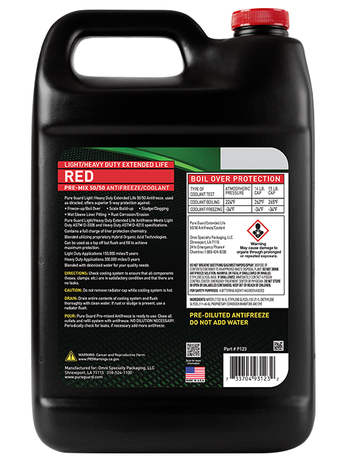 PUREGUARD Red Antifreeze/Coolant Long Life 50/50 (10A)