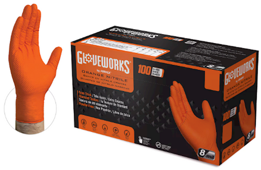 ORANGE LARGE 8 MIL GRIP GLOVE (GUANTES XL)