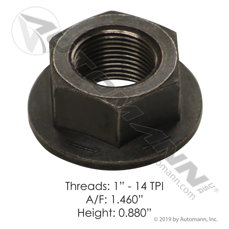 FLN107 - Flanged Lock Nut Hutch 1in-14 (TORQUE ARM NUT)