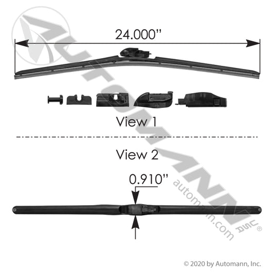 HLK8424HE - Wiper Blade Beam Type 24in Hella