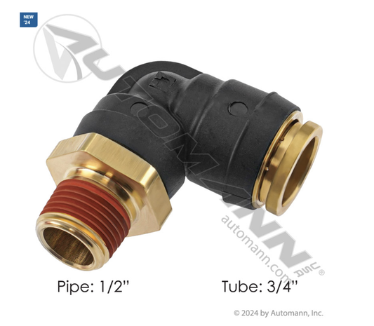 177.12C6912D - PLC Swivel Male Elbow 3/4 X 1/2in