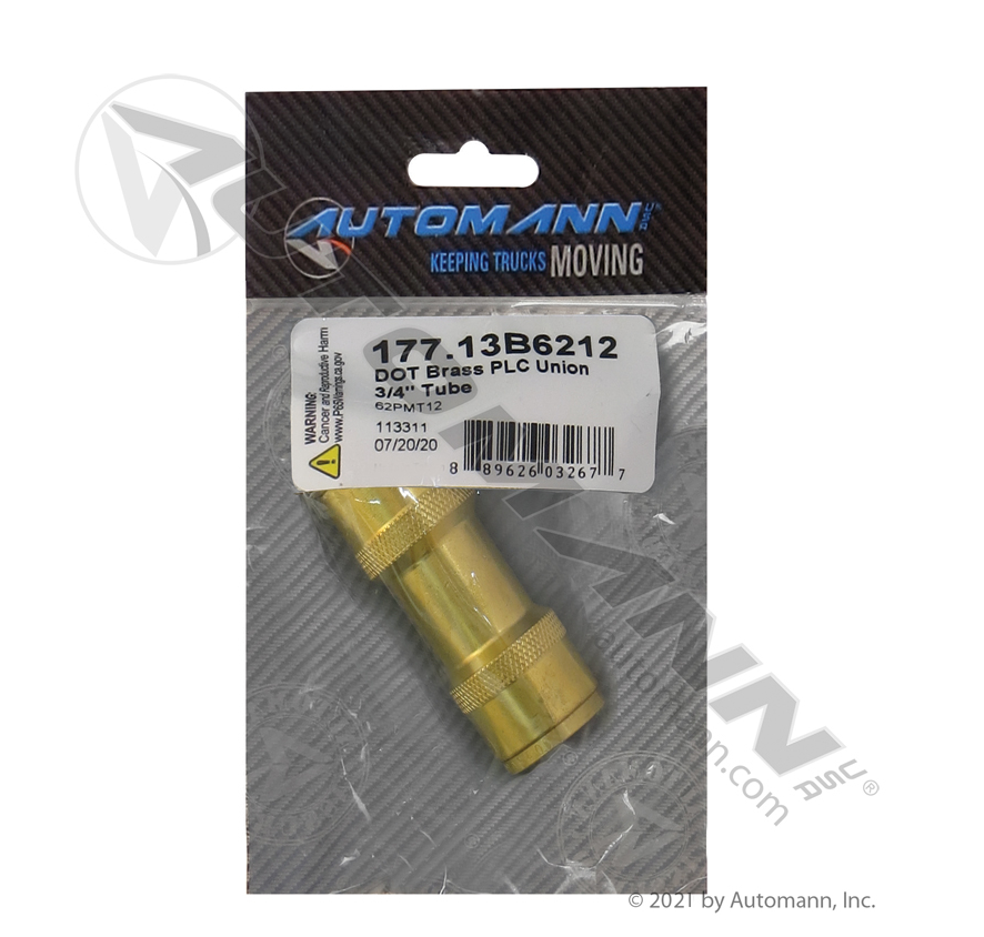 177.13B6212 - Brass PLC Union 3/4in