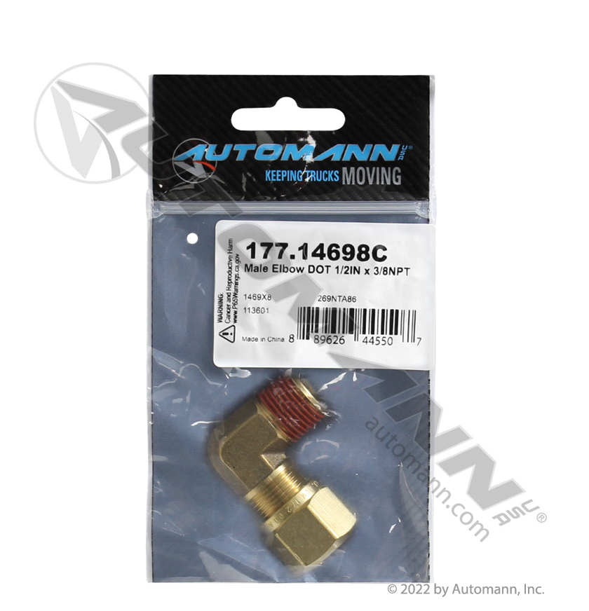 177.14698C - Male Elbow DOT 1/2IN x 3/8NPT