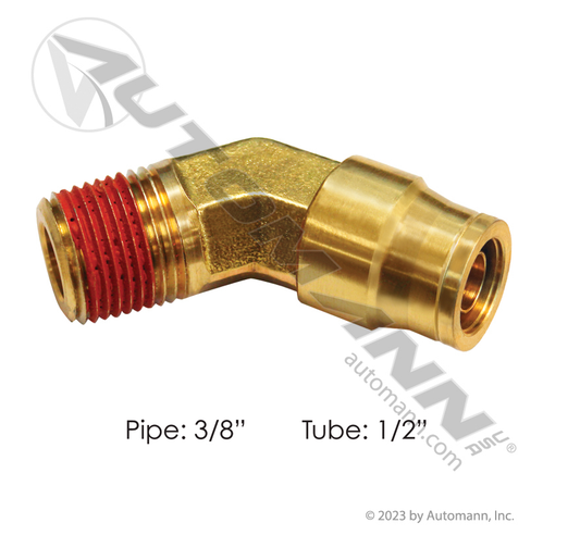 177.13B178C - Brass PLC 45 Deg NS Elbow 1/2 X 3/8in