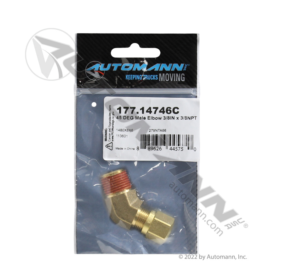177.14746C - 45 DEG Male Elbow 3/8IN x 3/8NPT