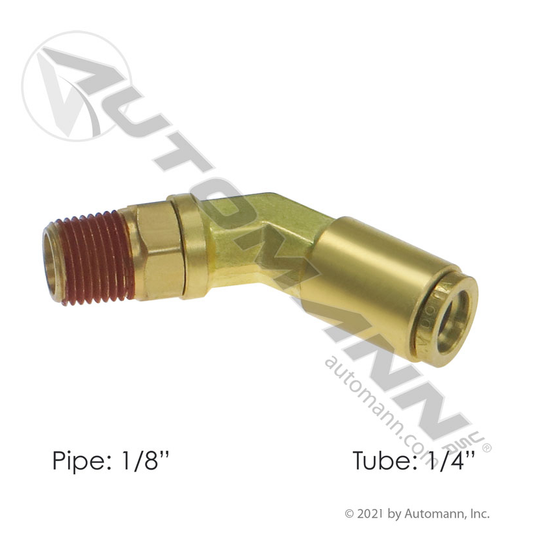 177.13B744A - Brass PLC 45 Deg Male Elbow 1/4 X 1/8in