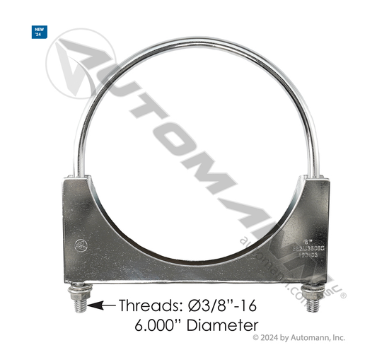 562.U3506C - Round U-Bolt Saddle Clamp 6in Chrome