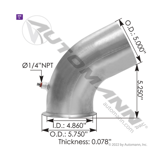 562.U7514256A - Exhaust Pipe ALZ Peterbilt