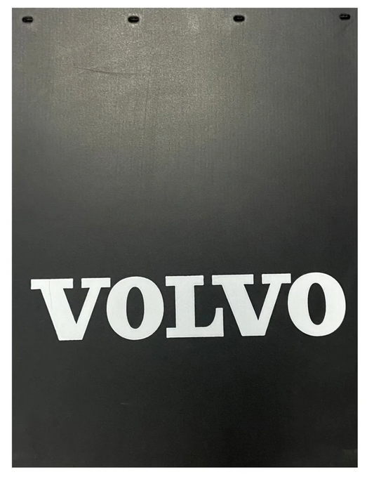 24T94X-0011 MUDFLAP, BLACK WITH VOLVO LOGO IN WHITE LETTERS