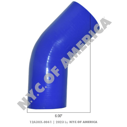 12A30X-0041 - Hose, Connector Silicone 45 Temp, ID: 2.5 L: 6in x 6in (5D)