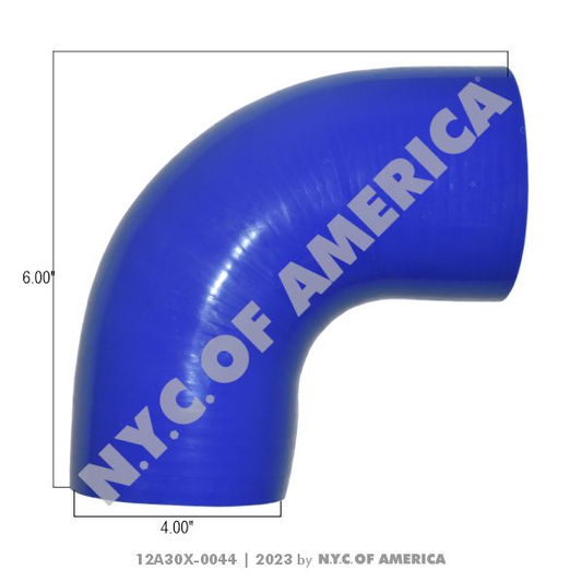 12A30X-0044 - Hose, Connector Silicone 90 Temp, ID:4, L: 6in x 6in (5D)