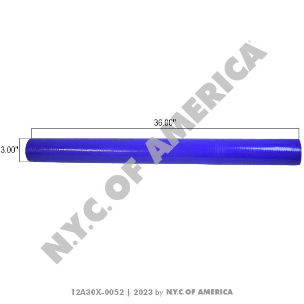 12A30X-0052 - Hose 3", Straight Silicone Coolant BY INCH (5E)