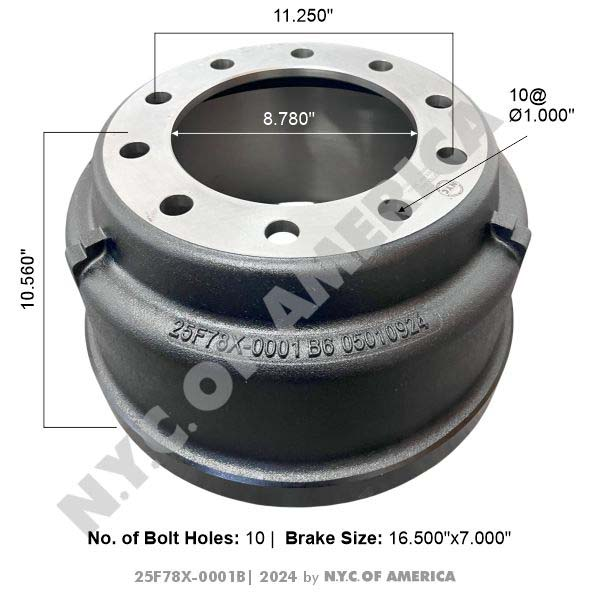 25F78X-0001B - BRAKE DRUM (CONTAINER) 3600AX
