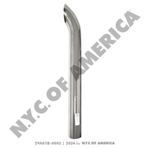 29A01B-0002 - EXHAUST CHROME CURVED STACK 5IN X 48IN OD (TRA1)
