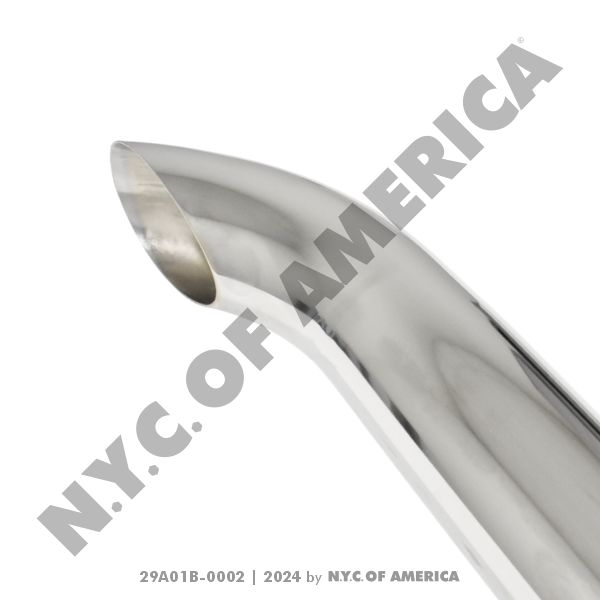 29A01B-0002 - EXHAUST CHROME CURVED STACK 5IN X 48IN OD (TRA1)