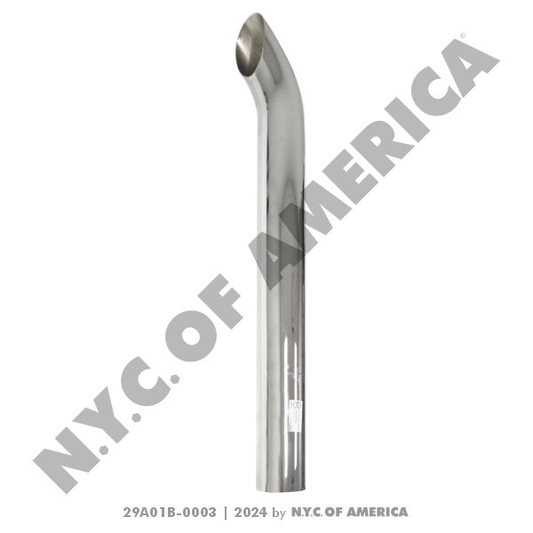 29A01B-0003 - EXHAUST CHROME CURVED STACK 5IN X 60IN OD (TRA1)