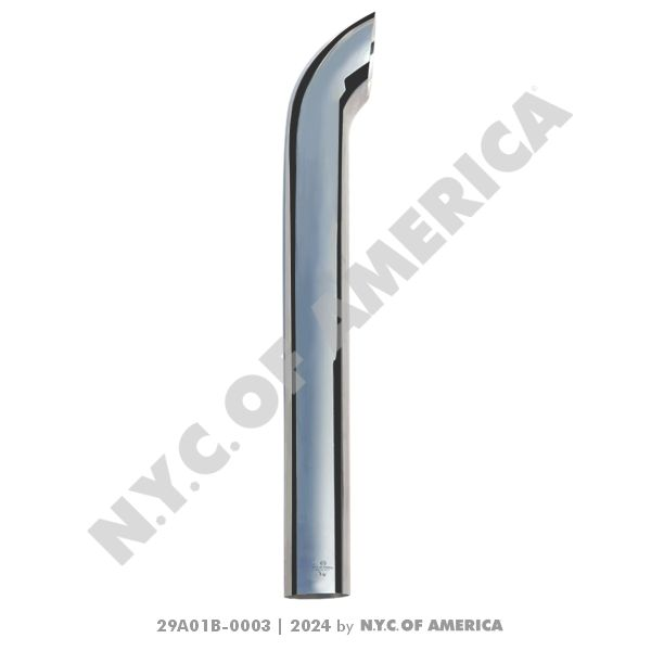 29A01B-0003 - EXHAUST CHROME CURVED STACK 5IN X 60IN OD (TRA1)