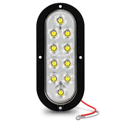 White 6" Inch Oval LED Trailer Tail Backup Light