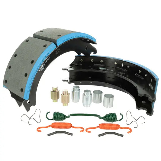 SAP-LN4720K SAP Lined Brake Shoe Kit 4720Q (Non-Asbestos Organic) Standard Drilled 23K lbs. / Steer & Trailer Axles - Meritor Q Plus 16.5”x 5”- Coreless