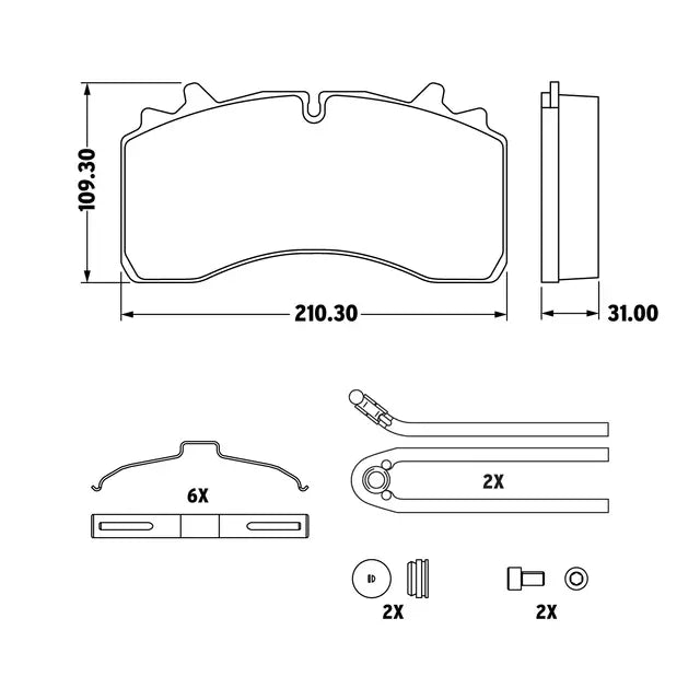 SAP-BPD1777-2 SAP Air Disc Brake Pad Set for Caliper Wabco® PAN22-1 / FMSI D1777