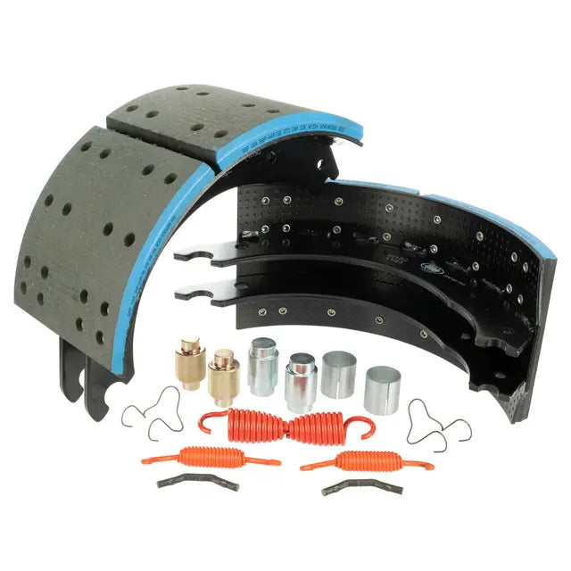 SAP-LN4515QK SAP Lined Brake Shoe Kit 4515Q (Non-Asbestos Organic) Standard Drilled 23K lbs. / Drive & Trailer Axles - Rockwell/Meritor Q Plus 16.5”x 7”- Coreless