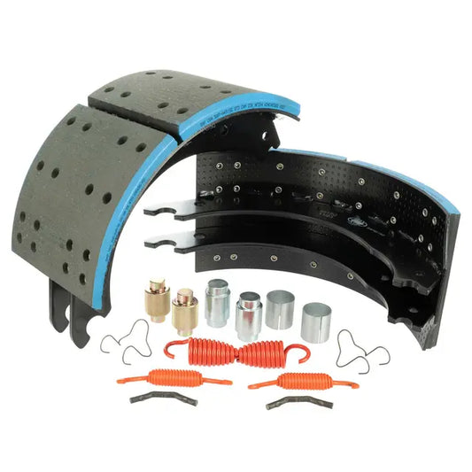SAP-LN4515QK SAP Lined Brake Shoe Kit 4515Q (Non-Asbestos Organic) Standard Drilled 23K lbs. / Drive & Trailer Axles - Rockwell/Meritor Q Plus 16.5”x 7”- Coreless