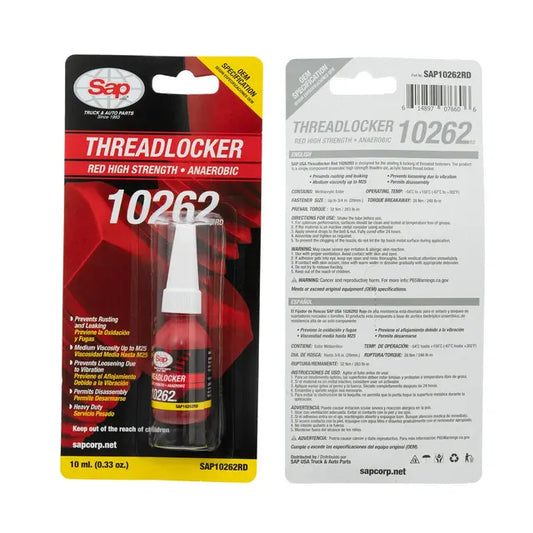 SAP10262RD SAP Threadlocker Red 10262RD High Strength<br>Anaerobic - 10ML (3C)