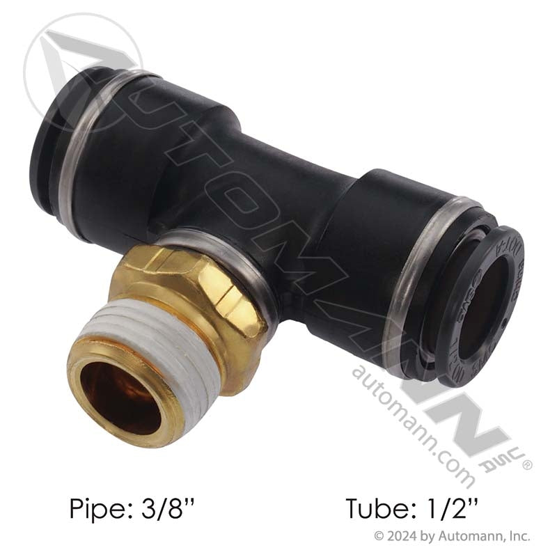 PHI12-97886 - M Branch Tee QWIK-FIT PLC 1/2in x 3/8NPT (T5)