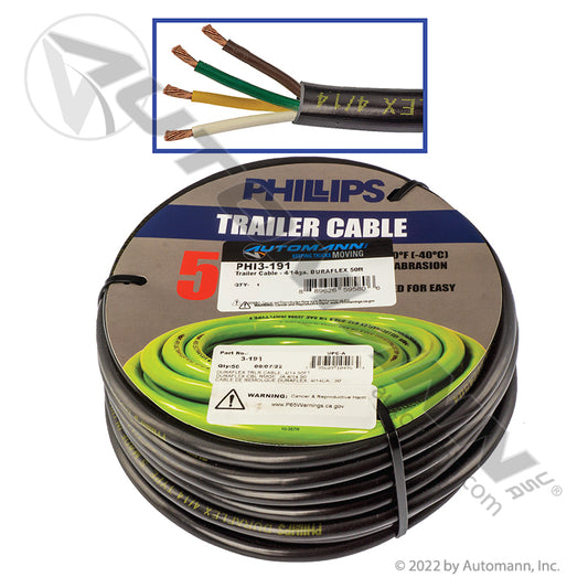 PHI3-191 - Trailer Cable - 4/14ga. DURAFLEX 50ft (SELL PER FOOT) (2A)