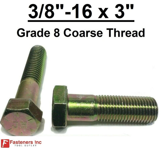 3/8-16 x 3" (PT) Hex Bolt  G 8