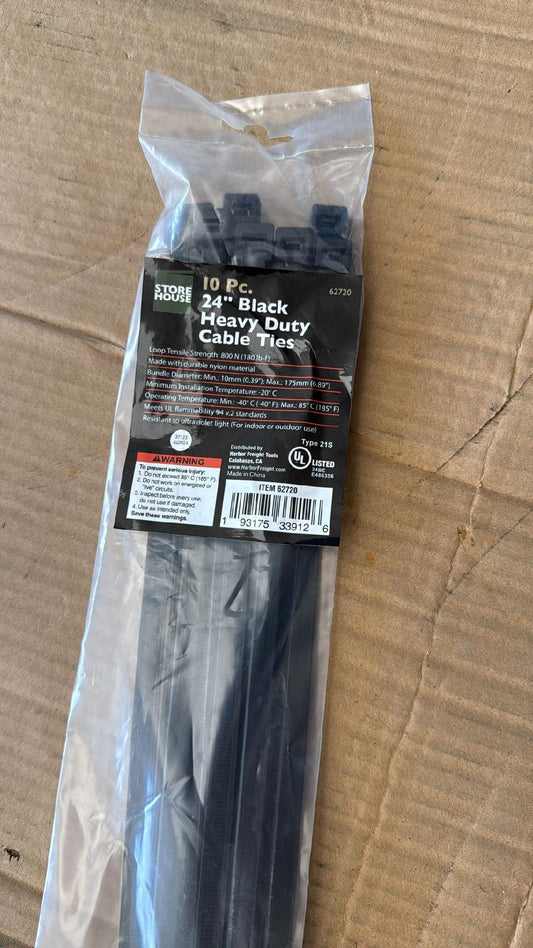 24"HEAVY DUTY CABLE TIE 10PC